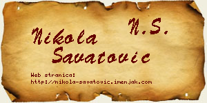 Nikola Savatović vizit kartica